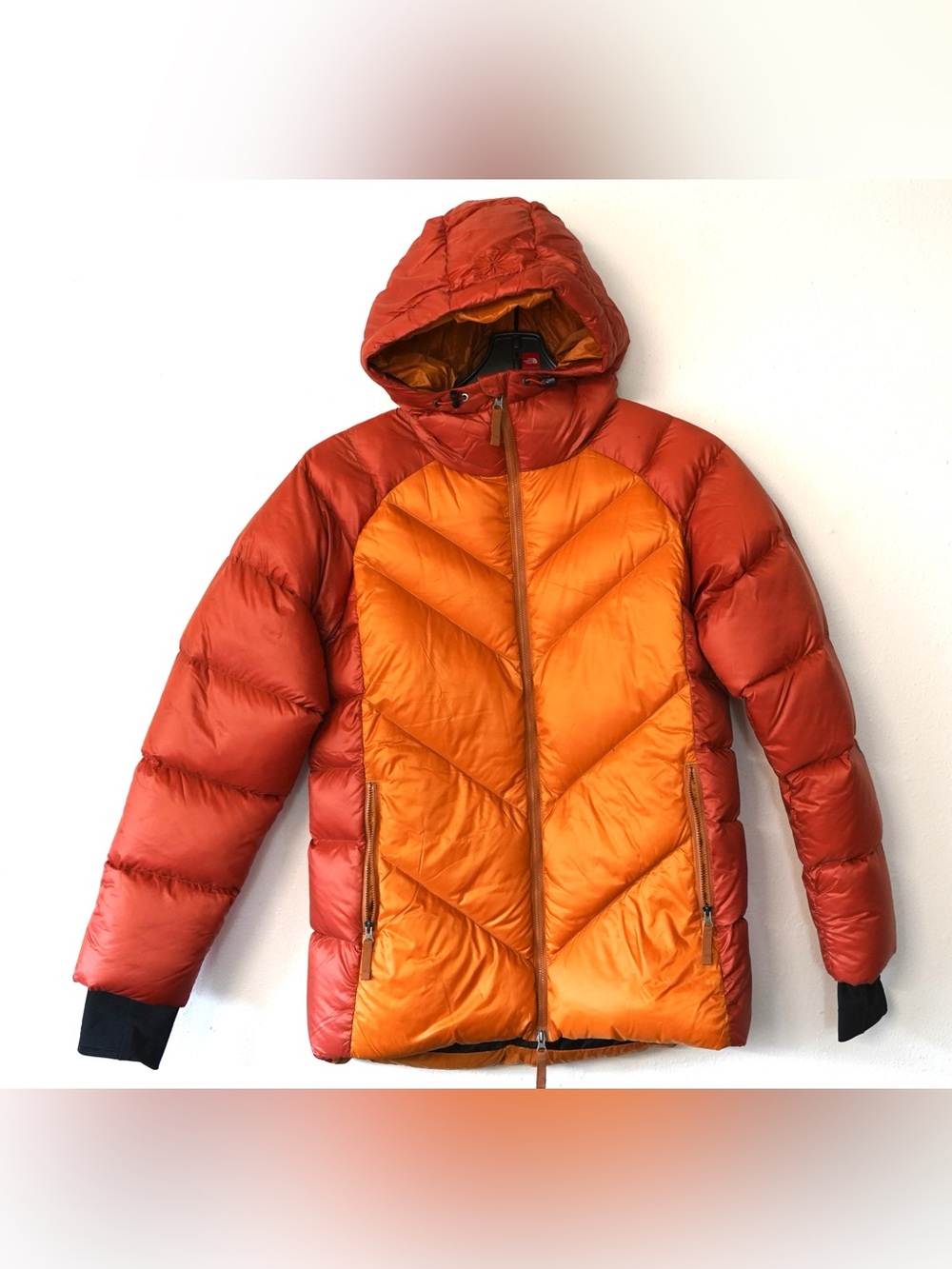 Skhoop Jacket Womens Small Burn Orange Duck Down Puffer Coat Parka Swedish